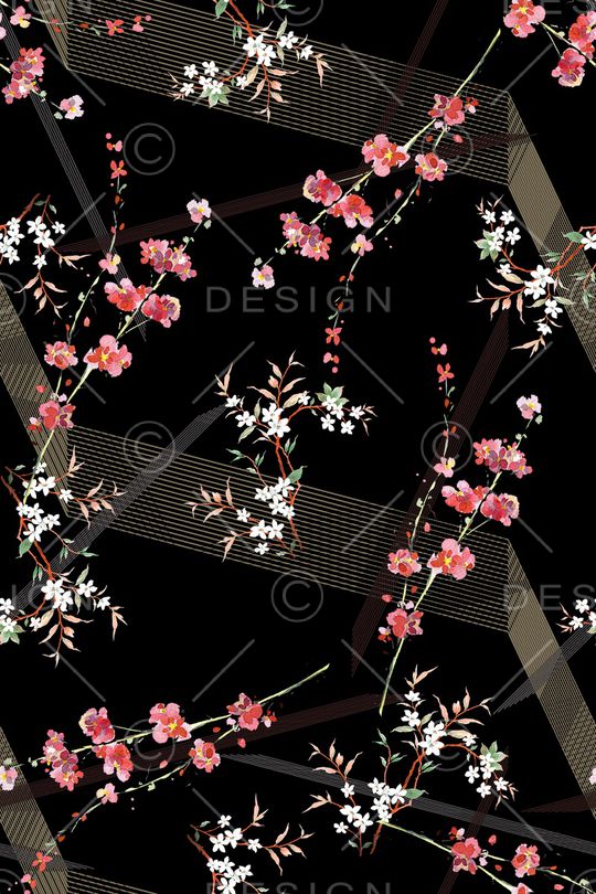 彩底花卉印花华亿平台图片