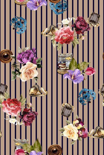 彩底花卉印花华亿平台图片