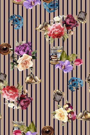 彩底花卉印花华亿平台图片