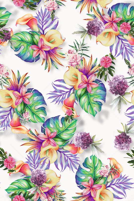 彩底花卉印花华亿平台图片