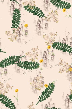 彩底花卉印花华亿平台图片