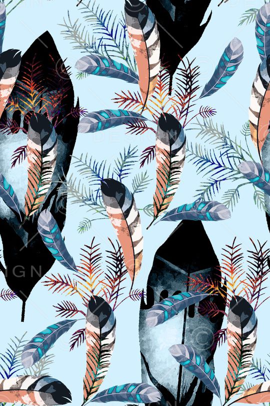 羽毛印花华亿平台图片