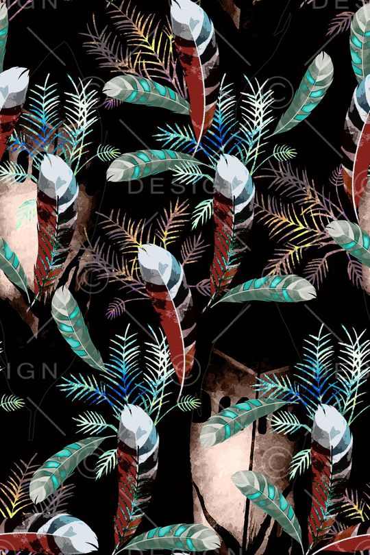 羽毛印花华亿平台图片