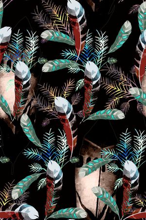 羽毛印花华亿平台图片