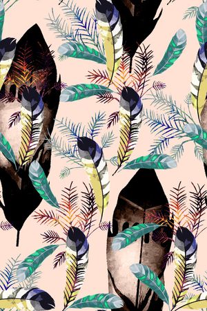 羽毛印花华亿平台图片