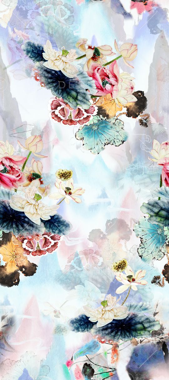 荷花印花华亿平台图片