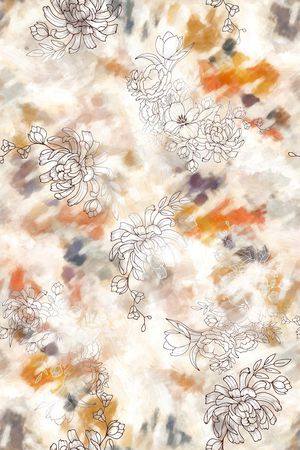 抽象花卉印花华亿平台图片