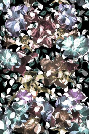 抽象花卉印花华亿平台图片