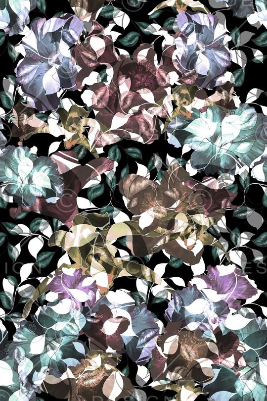 抽象花卉印花华亿平台图片