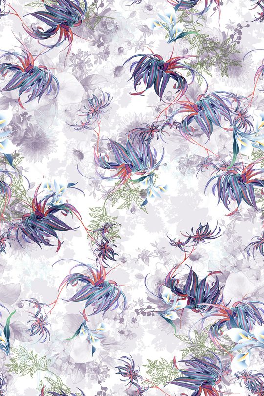 抽象花卉印花华亿平台图片