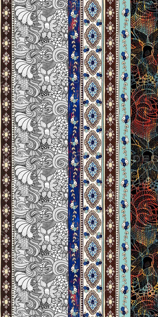 几何花卉印花华亿平台图片