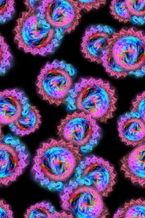 黑底花卉印花华亿平台图片