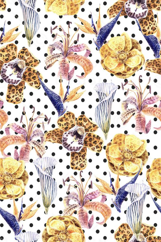 几何花卉印花华亿平台图片