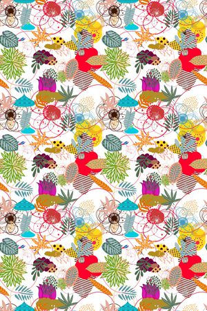 几何花卉印花华亿平台图片