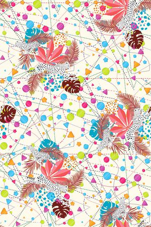 几何花卉印花华亿平台图片