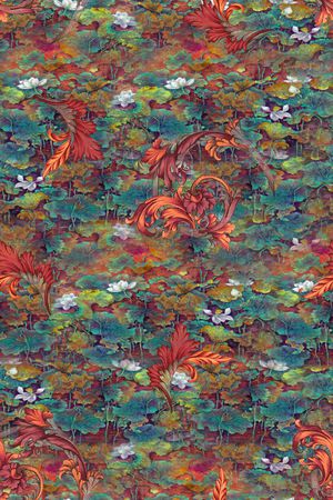 几何花卉印花华亿平台图片