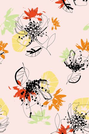 几何花卉印花华亿平台图片