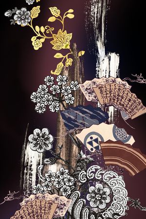 中国风定位花印花华亿平台图片