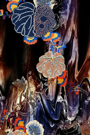 中国风定位花印花华亿平台图片