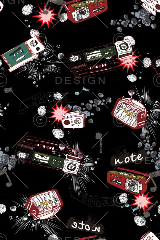 几何花卉印花华亿平台图片