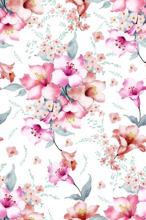 清爽底花卉印花华亿平台图片