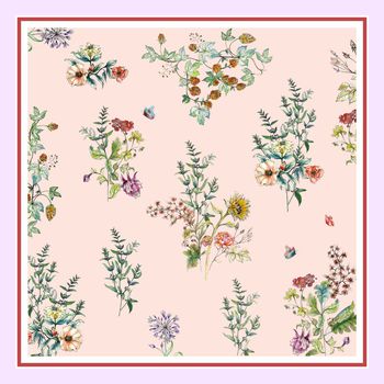 丝巾定位花印花华亿平台图片