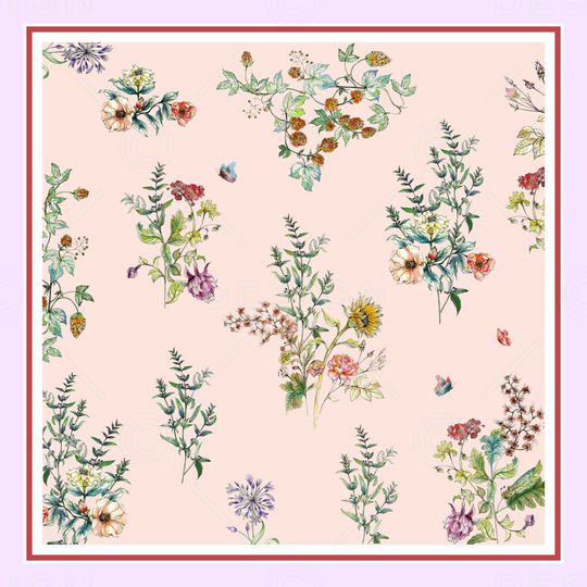 丝巾定位花印花华亿平台图片