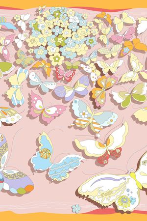 丝巾定位花印花华亿平台图片