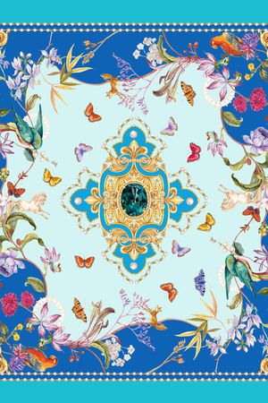 丝巾定位花印花华亿平台图片