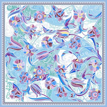 几何花卉印花华亿平台图片