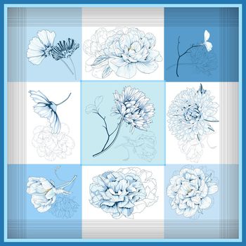 简约方巾印花华亿平台图片