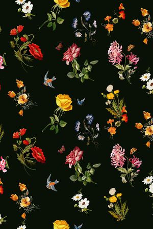 彩底花卉印花华亿平台图片