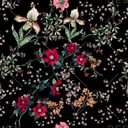 彩底花卉印花华亿平台图片