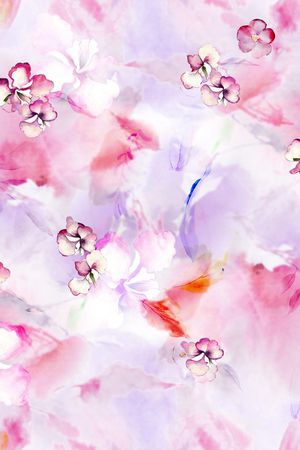 清爽底花卉印花华亿平台图片