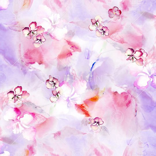 清爽底花卉印花华亿平台图片