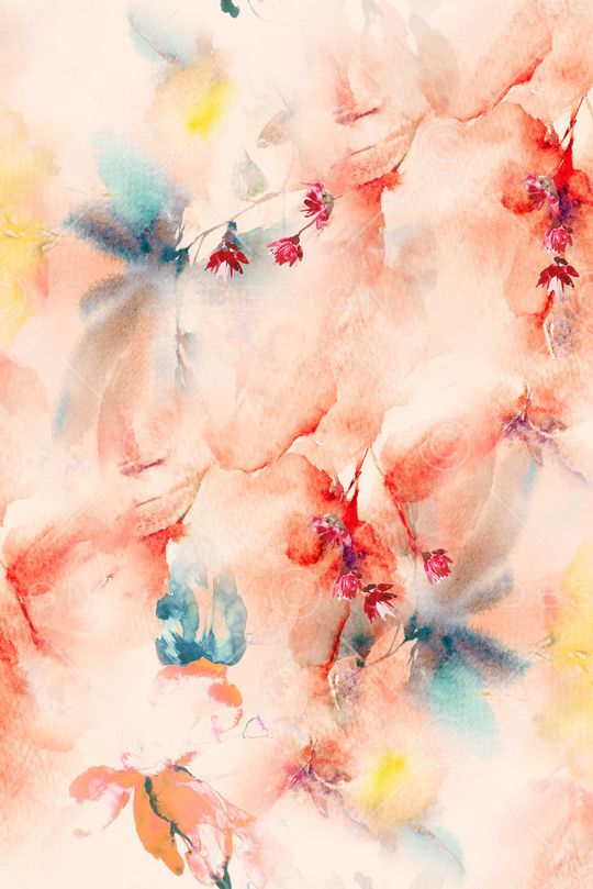 清爽底花卉印花华亿平台图片