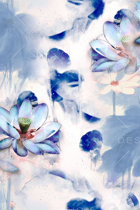 清爽底花卉印花华亿平台图片