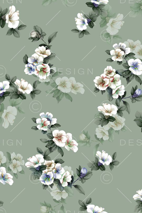 清爽底花卉印花华亿平台图片