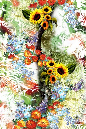 照片花卉印花华亿平台图片