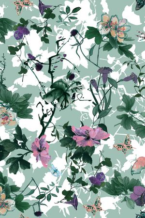 彩底花卉印花华亿平台图片