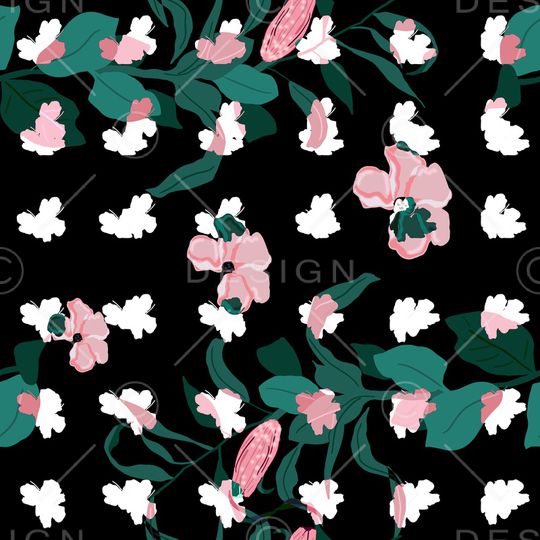 彩底花卉印花华亿平台图片