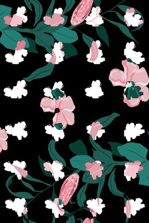 彩底花卉印花华亿平台图片