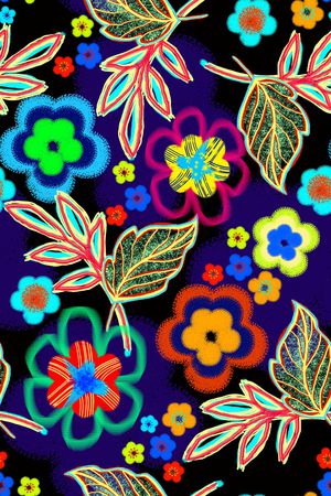 清爽底花卉印花华亿平台图片