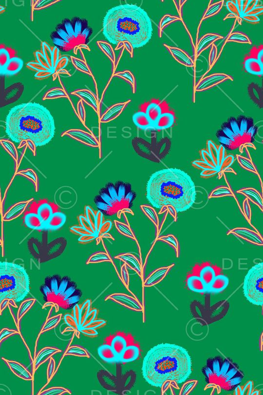 清爽底花卉印花华亿平台图片