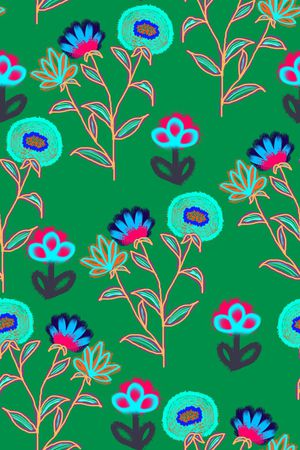 清爽底花卉印花华亿平台图片