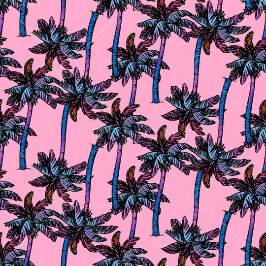 棕榈树印花华亿平台图片