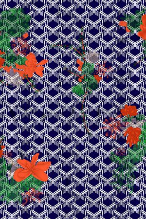 几何花卉印花华亿平台图片