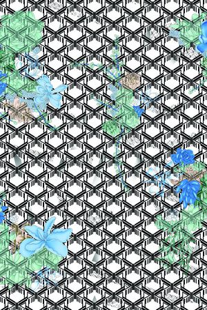 几何花卉印花华亿平台图片