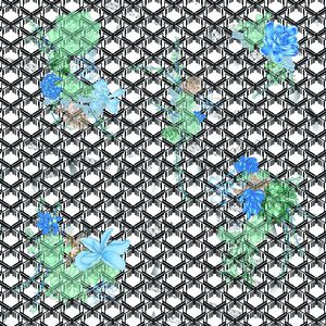 几何花卉印花华亿平台图片