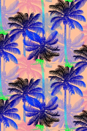 棕榈树印花华亿平台图片